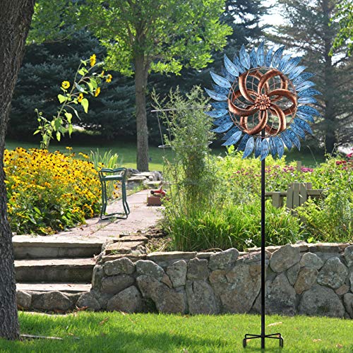 Wind Spinners Outdoor, Dual-Rotationl Wind Sculptures Windmill for Yard