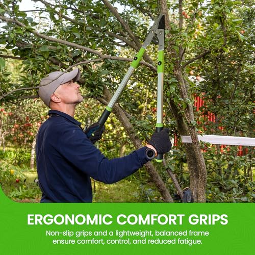 GARDEN GURU Extendable Anvil Lopper Tree Trimmer with Compound Action, Chops Thick Branches with Ease, 28-40”, Non-Stick High Carbon Steel Blade, Heavy Duty Branch Cutter, 2 Inch Clean Cut Capacity - size: 1 Pack, style: Extendable Anvil Lopper