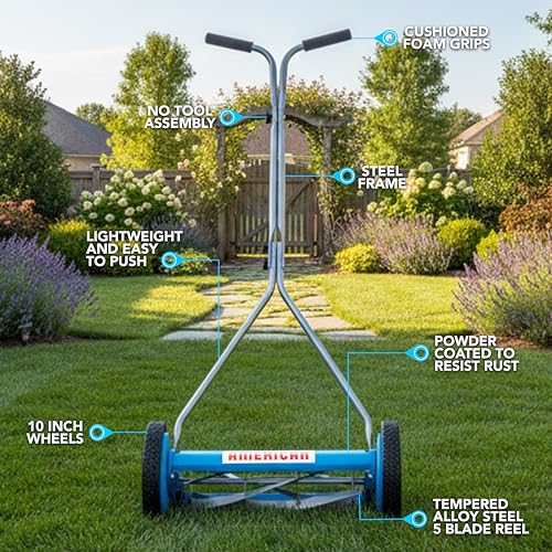 American Lawn Mower Company 2415-16 16-Inch 5-Blade Reel Push Lawn Mower - size: 16" 5 blade, 2.0
