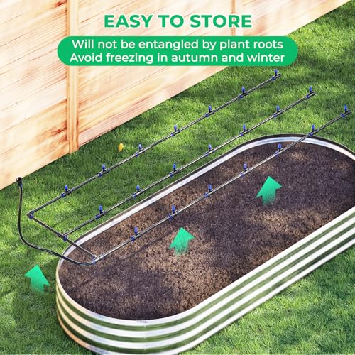 HIRALIY Raised Bed Drip Irrigation Kit, Medium