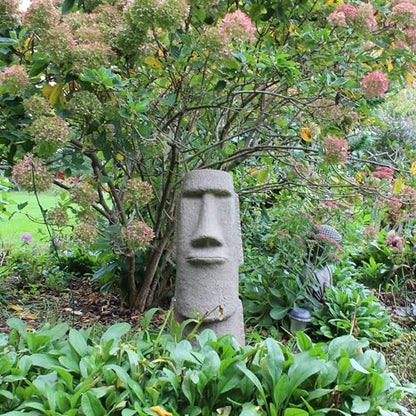 EMSCO Group Easter Island Head Statue – Natural Sandstone Appearance – Made of Resin – Lightweight – 28” Height - color: Sandstone, style: Easter Island
