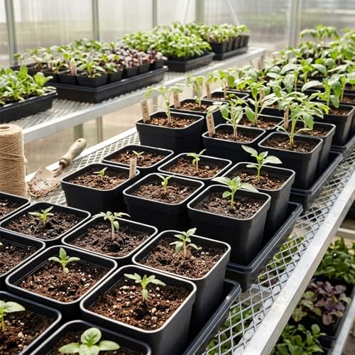 200 Packs Square Nursery Pots for Plants 2.8 Inch Seedling Pots - size: 2.8 Inch