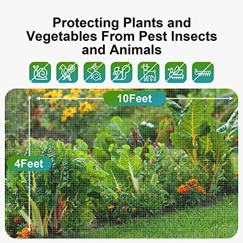 Garden Netting Pest Barrier: 4'x10' Fine Bug Netting - size: 4'x10'