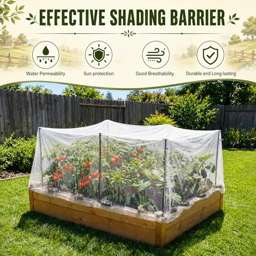 Metal Garden Shading Cloth Kit, Raised Bed Sunshade with Support Stakes