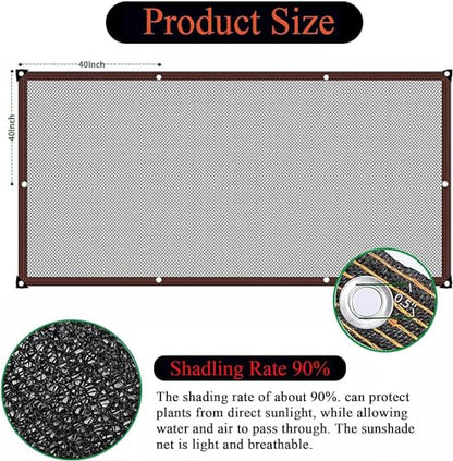 Shade Cloth for Garden - 90% Shade Neting with Grommets Outdoor Sun Shades Cover for Plant Pergola Patio Shade Mesh Tarp Greenhouse Chicken Coop Shade Cloth Black - size: 10x23ft