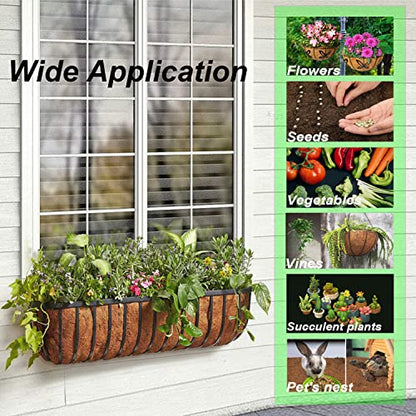 4pcs Trough Planter Basket Liners Coco Liner 30 inch, Thick Coconut Coir Liner Coco Fiber Liners Replacement for Wall Planter Window Box, Garden Fence Baskets Railing Planter In/Outdoors (30inch-4pcs) - color: 30inch-4pcs