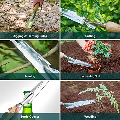 Garden Hand Weeding Trowel, 5-in-1 Stainless Steel Weeder Puller - size: 13.2'' Weeder Trowel