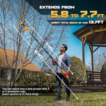 Takuoo Electric Pole Pruner, 1.6" Crodless Pruning Shears for Tree Trimming