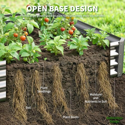 Galvanized Raised Garden Bed,Outdoor Planter Box Metal Patio Kit Planting Bed for Vegetables Flowers Herb (Galvanized, 6x3x1ft-2p) - size: 6x3x1ft-2p