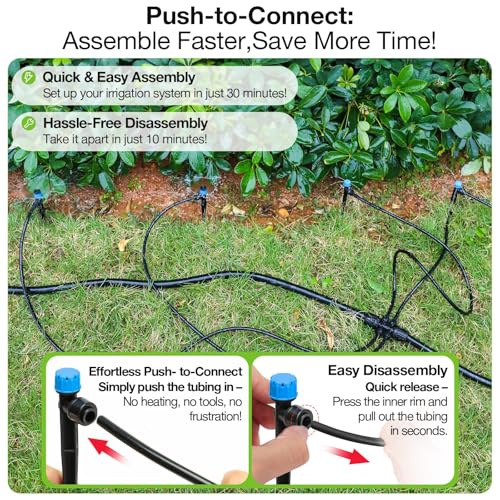 MIXC 80Pcs Drip Irrigation Emitters, Quick Push-to-Fit Connect Drip Stream - size: Drip Emitter Stream (80Pcs)