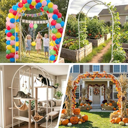 Thickened Rustproof Garden Arch Metal Trellis for Climbing Plants - color: White