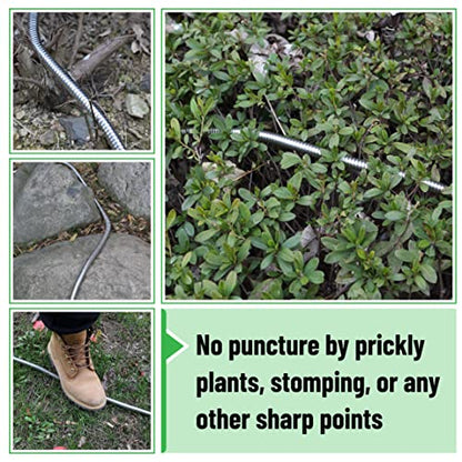 UNCO- Metal Garden Hose, 10 Feet Stainless Steel No Kink, Durable Flexible - color: Silver, size: 10 ft