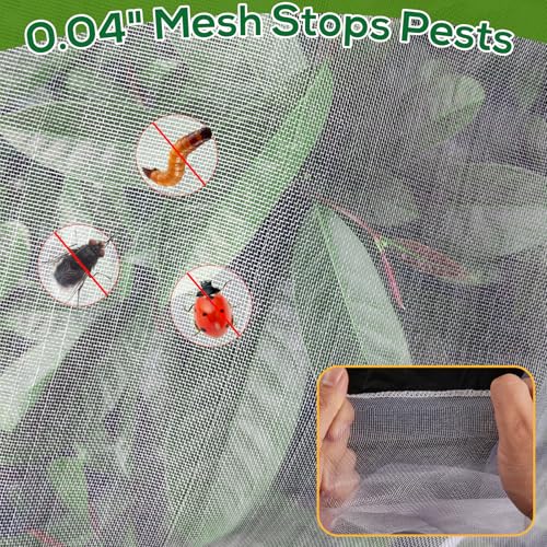 1 Pack 6.9 x 8.5 ft Fruit Tree Netting Covers with Drawstring - size: 6.9 x 8.5FT/1Pack