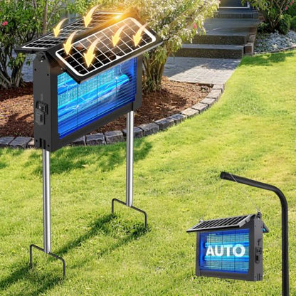 Solar Bug Zapper Dual Solar Panels, 4500V Mosquito Zapper Fly Traps Outdoor - color: Black