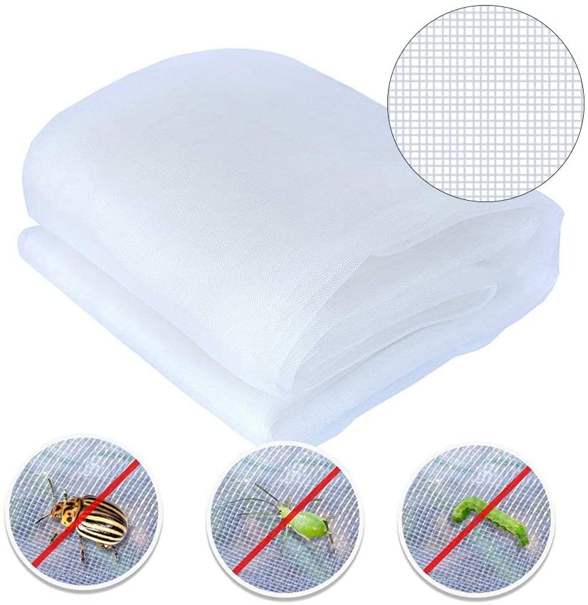 Agfabric Garden Netting 6.5'x10' Insect Pest Barrier Bird Netting for Garden Protection,Row Cover Mesh Netting for Vegetables Fruit Trees and Plants,White - size: 6.5'x10'