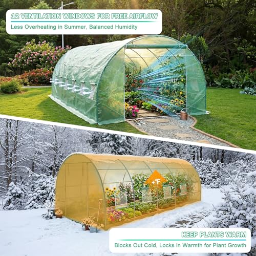 Aoodor 20'X10'X7' Greenhouse Replacement Cover - size: 20'X10'X7'
