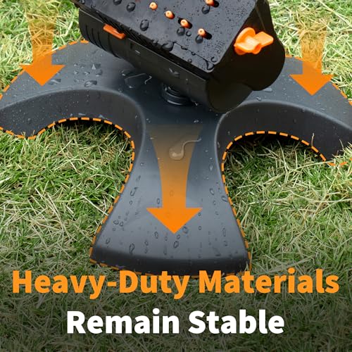 Diivoo Mini Turbo Oscillating Water Sprinklers for Yard, Garden Sprinkler with Large Base, Adjustable Width, Range and Flow Rate, 16 Nozzles, Grey - color: Gray