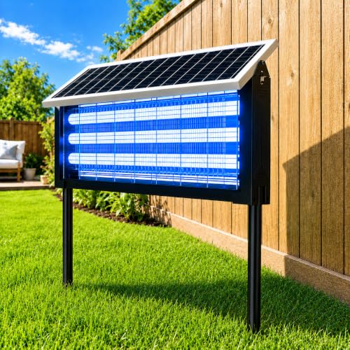 Large Solar Bug Zapper Outdoor for 4000 sq.ft Mosquito Zapper for Backyard, USB Rechargeable Fly Insect Trap, Waterproof Dusk-to-Dawn Auto On/Off for Patio Garden Camping RV - size: For 4000 sq.ft