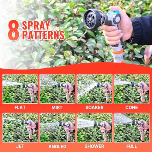 YAMATIC Heavy Duty Garden Hose Nozzle, 8 Adjustable Spray Patterns, 1PCS - style: Thumb Control-8 Spray Patterns
