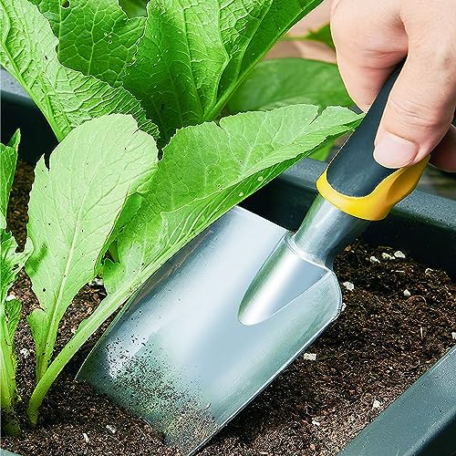 Garden Tool Shovel for Digging Gardening Trowel for Lawn Planting Alloy Spade Plastic Handle Anti Slippery - color: Blue