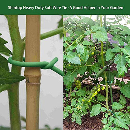 Shintop 3.5mm Plant Ties, 2PCS Reusable Garden Twist Tie for Gardening - color: Green, size: 3.5mm