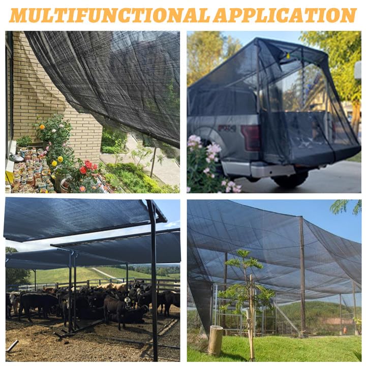 Cool Area Sun Shade Cloth Shade Net for Garden, 70% 6.5x10ft, Black - color: 70% Shade-Black, size: 6.5FTx10FT