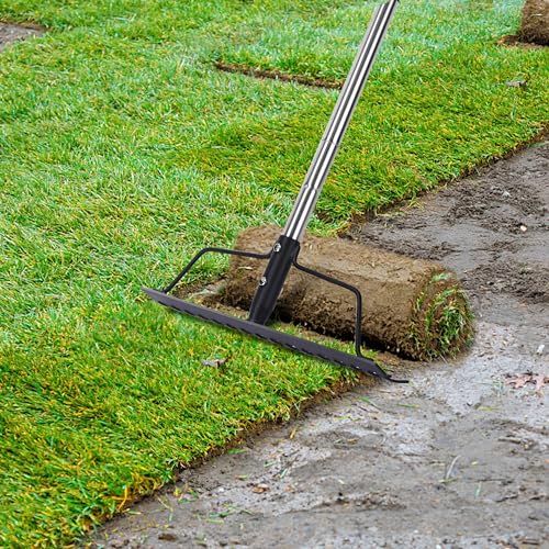 BARAYSTUS 16" Wide Bow Rake, Adjustable Garden Rake for Lawn & Yard