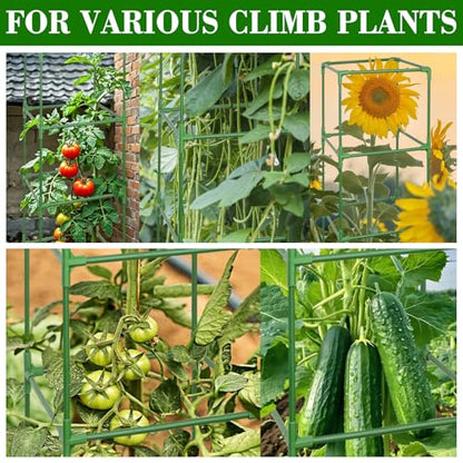 ZeeDix 60 Inch 4 Pack Heavy Duty Tomato Cages with Clips - color: Green-4 Pack, size: 60-inch