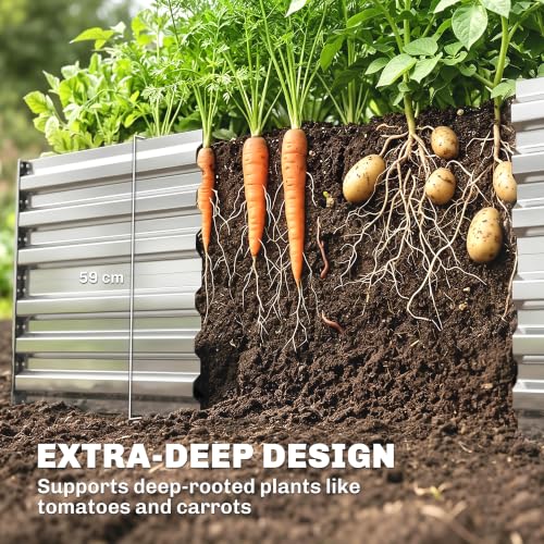 Outsunny Galvanized Raised Garden Bed Kit, 6' x 3' x 2', Silver - color: Silver, size: 6' x 3' x 2'