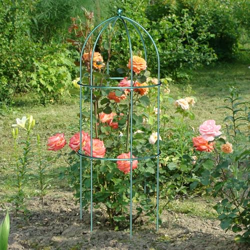 DoCred 3 Pack Peony Cage, 17.7" x 47.2" Metal Plant Support Garden Trellis - color: Deep Green, size: 47.2"H x 17.7"W/3PC