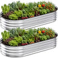 Sweetcrispy Raised Garden Bed Outdoor, 8x4x1ft 2 PCS Galvanized Planter Box - size: 8×4×1ft (2 pcs)