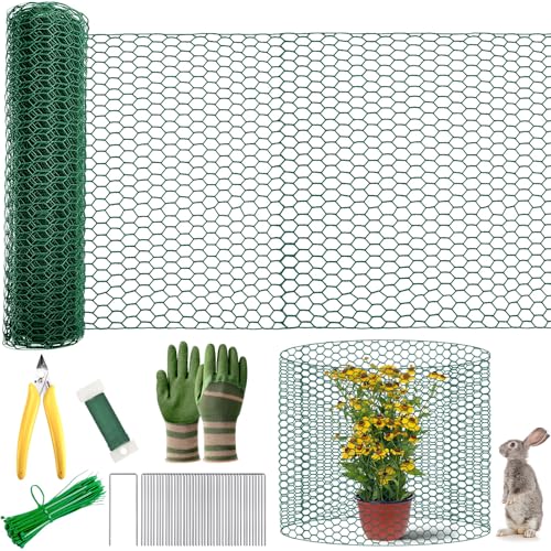 Plant Protectors from Animals with Extra Wide 20" Chicken Wire - 400" Long Complete DIY Metal Mesh Kit for Large Garden & Craft Projects - size: 20*400 Inch