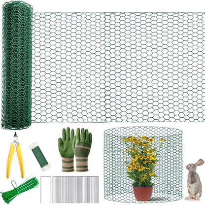 Plant Protectors from Animals with Extra Wide 20" Chicken Wire - 400" Long Complete DIY Metal Mesh Kit for Large Garden & Craft Projects - size: 20*400 Inch