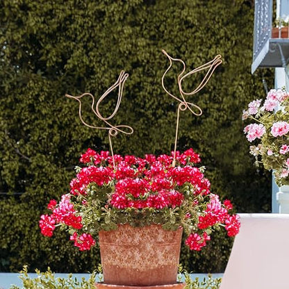 Hummingbird Decorative Garden Stakes Set of 2,Hummingbirds Metal Wire Decor