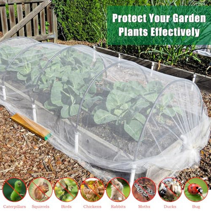 10 X 33 FT Breathable Garden Mesh Netting Pest Barrier for Raised Beds - color: White Netting, size: 10x33ft