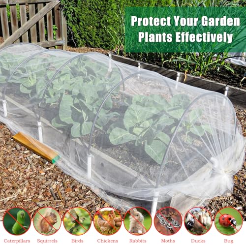 10 X 33 FT Breathable Garden Mesh Netting Pest Barrier for Raised Beds - color: White Netting, size: 10x33ft