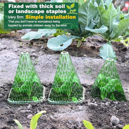 Fshow 40 Pack Garden Cloches for Plants, Reusable Bell Plant Cover, Plant Covers Protectors from Animals Snails/Birds/Chickens/Insect(Diameter:7.5" Height: 9") - color: dark green 40pcs