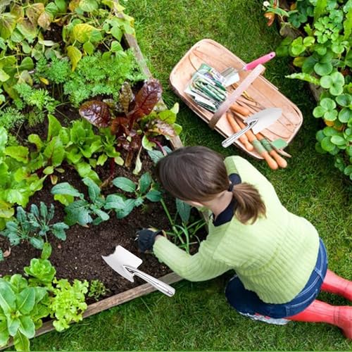 Stainless Steel Hand Trowel, Rustproof Heavy Duty Measuring Garden Shovel - color: Narrow Graduated Spatula