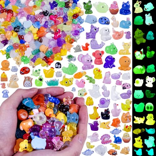 200 Pcs Mini Resin Animals Figurines Bulk,200 Styles Tiny Animals Variety Pack for Fairy Garden Landscape,Hide Crafts Decor - color: 200pc Animals