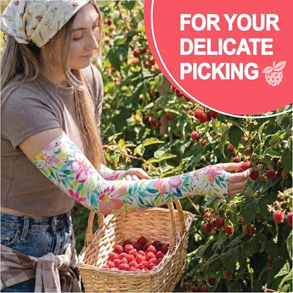 Evridwear Gardening Sleeves,UV Protection Cooling Arm Sleeve Women Men - color: Spring Floral, size: Small-Medium