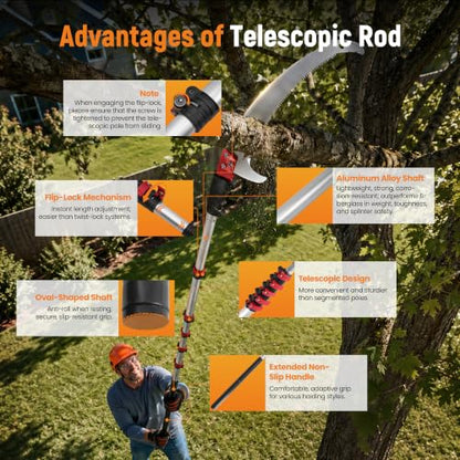 maXpeedingrods 26FT Manual Pole Saw, 4-In-1 Pole Saws for Tree Trimming