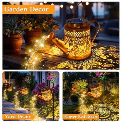 Solar Watering Can Lights, Butterfly Hanging Lantern Solar Lights Outdoor - style: Butterfly