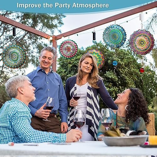 Mandala Blossom Wind Spinner - Metal Wind Spinners 12inch Large - color: Mandala Blossom
