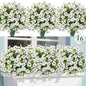 Bassion 16 Bundles Artificial Flowers for Outdoors Fake Flowers, White - color: White