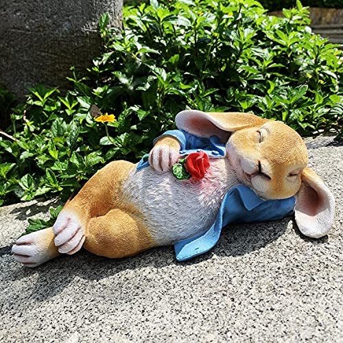 iRonrain Garden Statues Rabbit, Fantasy Bunny Outdoor Art Décor