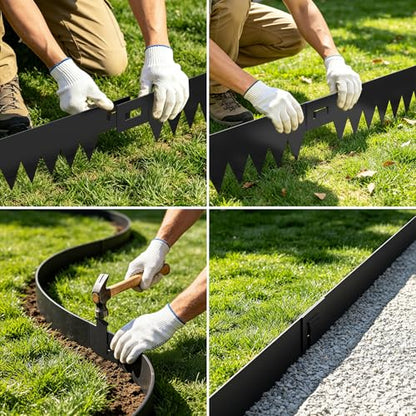 Metal Landscape Edging 10-Pack, 40" L x 4.5" H Black - size: 4.5 Inch 10Pcs