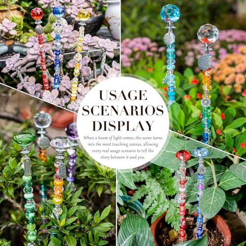 513Pcs DIY Beaded Garden Stakes, Fairy Wand Kit with 18 Threaded Rod - color: colorful
