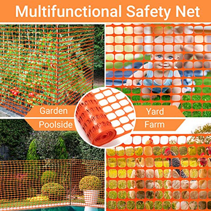 DOEWORKS Plastic Safety Fence, 4 ft x 100 ft Barrier Netting, Orange - color: Orange