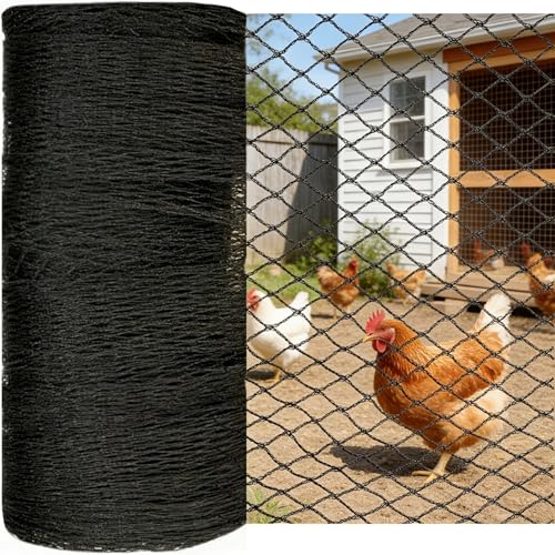 Bird Netting for Chicken Coop 50x50 FT, 1" Chicken Run Cover Net - size: 50X50 FT