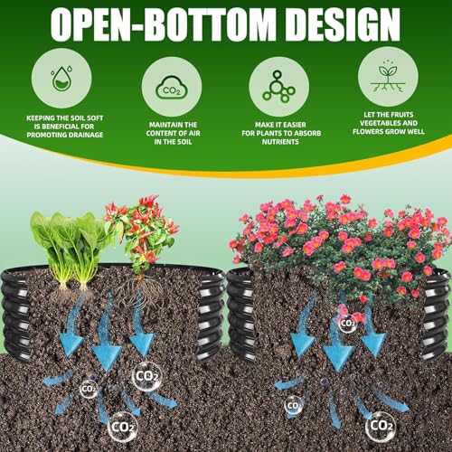 TBMLC 17" Tall,4 FT Diameter Elevated Round Metal Raised Garden Bed Black - color: Black, size: 4FT Diameter